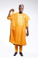 ETW YELLOW EMBROIDERY DESIGNED AGBADA 001