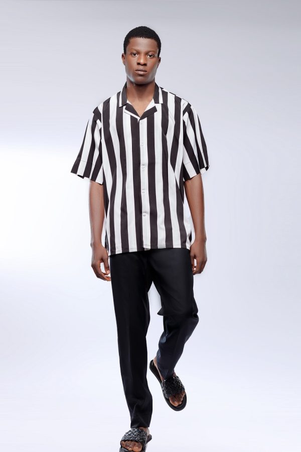 ETW BLACK AND WHITE STRIPPED SHIRT 003