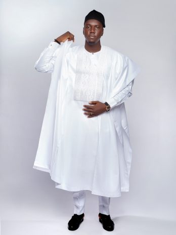 ETW WHITE EMBROIDERY DESIGNED AGBADA 002