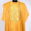 ETW YELLOW EMBROIDERY DESIGNED AGBADA 001