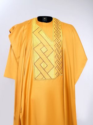 ETW YELLOW EMBROIDERY DESIGNED AGBADA 001