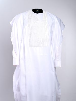 ETW WHITE EMBROIDERY DESIGNED AGBADA 002