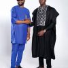 ETW BLACK WITH WHITE EMBROIDERY DESIGNED AGBADA 004