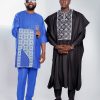 ETW BLACK WITH WHITE EMBROIDERY DESIGNED AGBADA 004