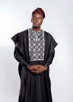 ETW BLACK WITH WHITE EMBROIDERY DESIGNED AGBADA 004