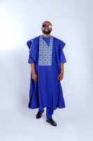 ETW BLUE EMBROIDERY DESIGNED AGBADA 003