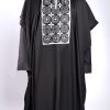 ETW BLACK WITH WHITE EMBROIDERY DESIGNED AGBADA 004
