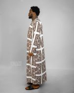 ETW BROWN AND WHITE DESIGNED JALABIA 010