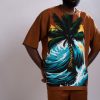 ETW PALM DESIGNED BROWN CREPE 03