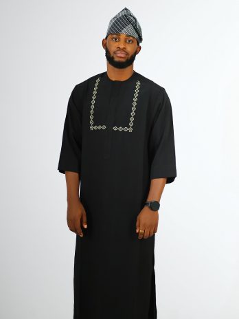ETW black monogram designed kaftan 2