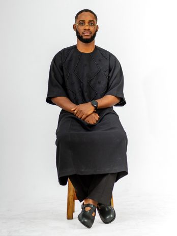 ETW black beaded kaftan