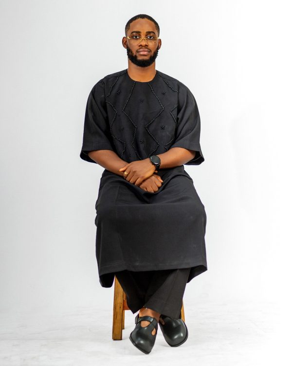 ETW black beaded kaftan