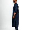 ETW blue monogram designed short-sleeved kaftan