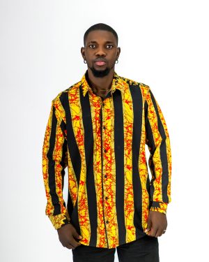ETW yellow and black stripped long-sleeved shirt