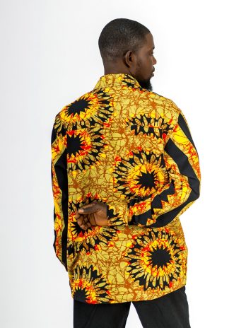 ETW yellow and black stripped long-sleeved shirt