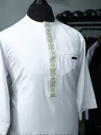 ETW white three quarter sleeved blue kaftan