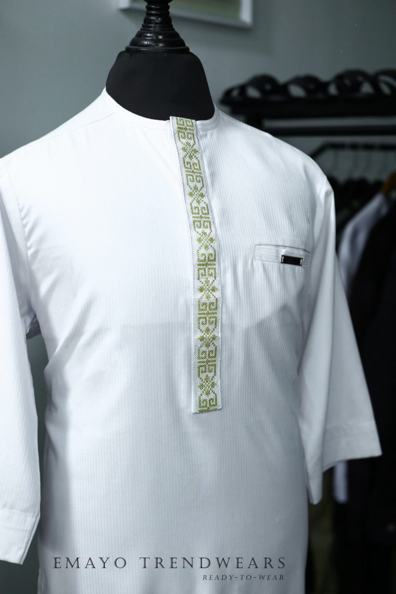 ETW white three quarter sleeved blue kaftan