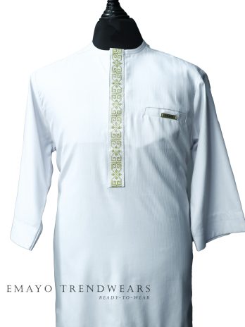 ETW white three quarter sleeved blue kaftan